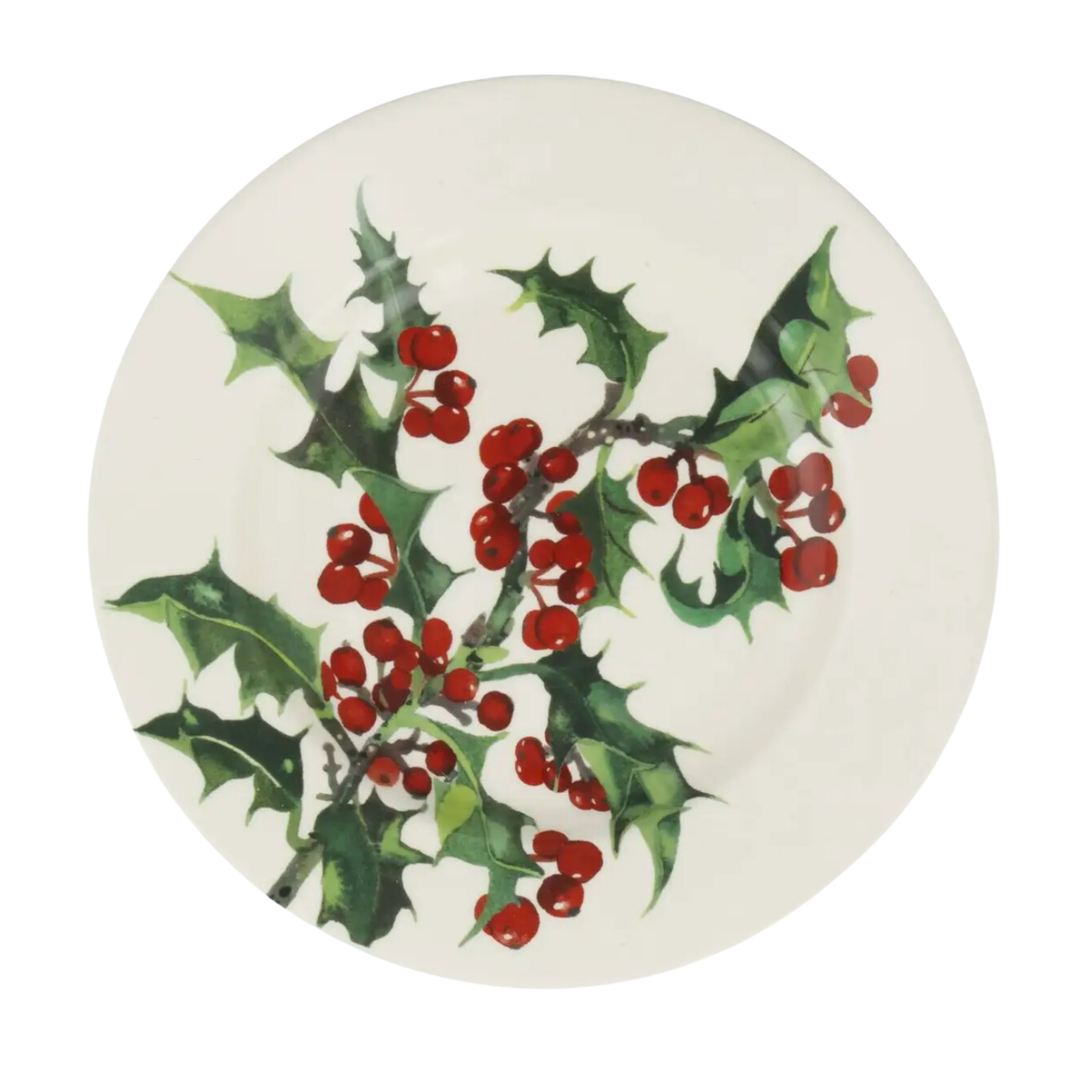 EMMA BRIDGEWATER Holly Plate For Salad Or Small Plate Servings