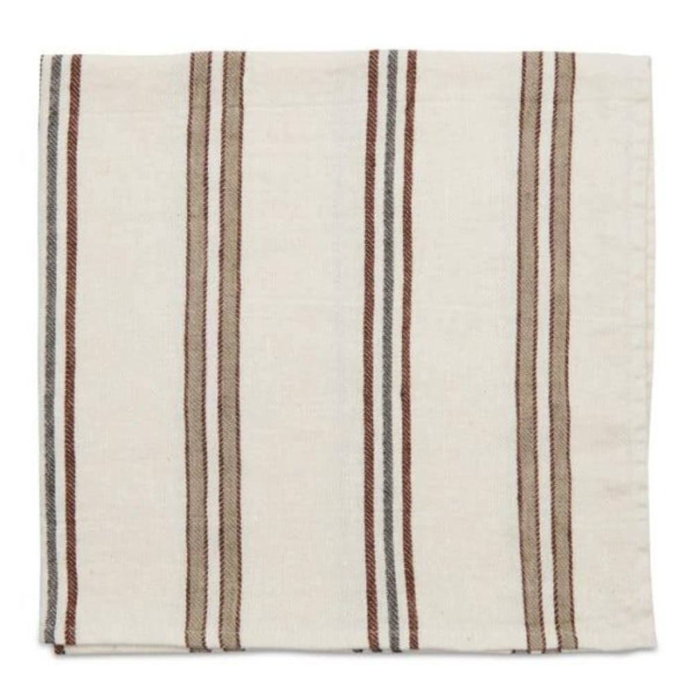 DEBORAH RHODES Bistro Taupe Stripe Napkin