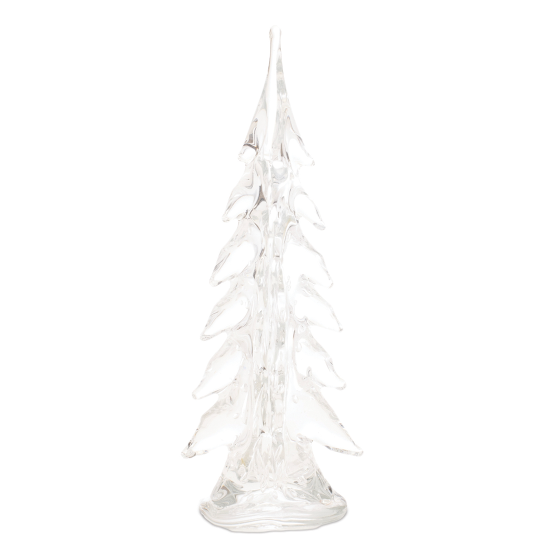 MELROSE Clear Glass 12" Forest Pine Tree