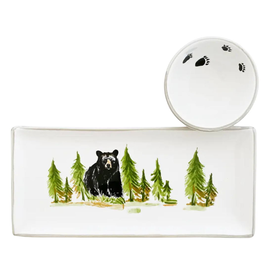 ABBIAMO TUTTO Black Bear Tray And Bowl Set