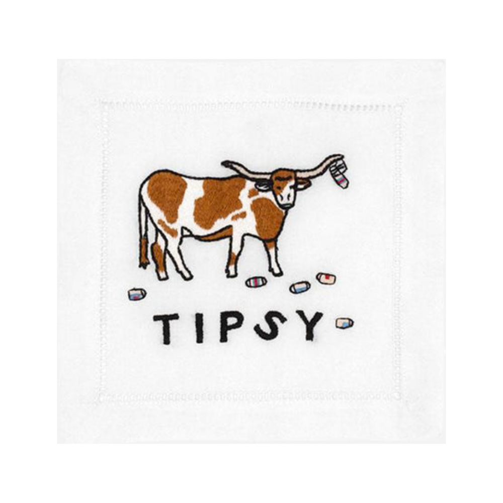 AUGUST MORGAN Tipsy Longhorn Cocktail Napkin