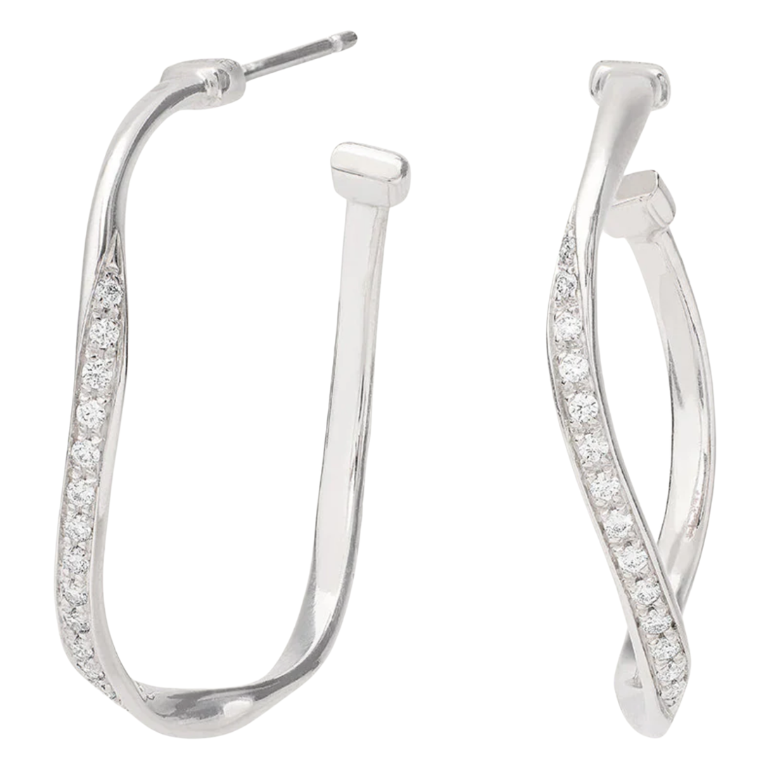 MARCO BICEGO Marrakech 18K White Gold Diamond Hoops Default Title