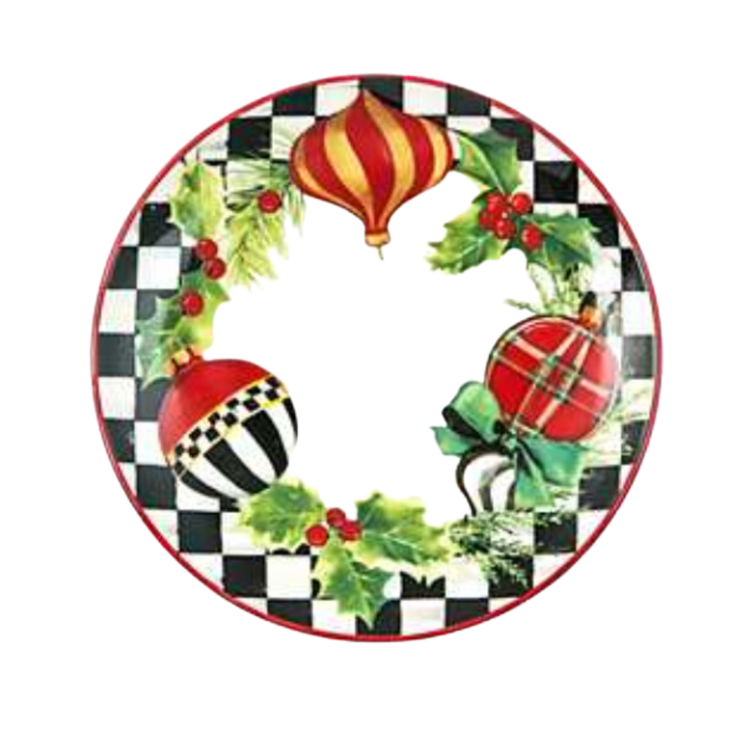 MACKENZIE CHILDS Deck the Halls Appetizer Plate