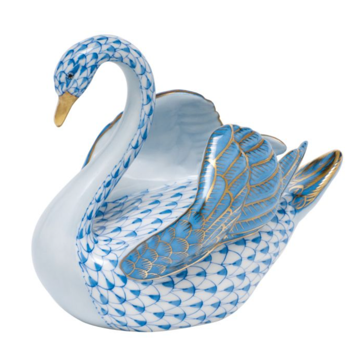 HEREND SWAN BLUE