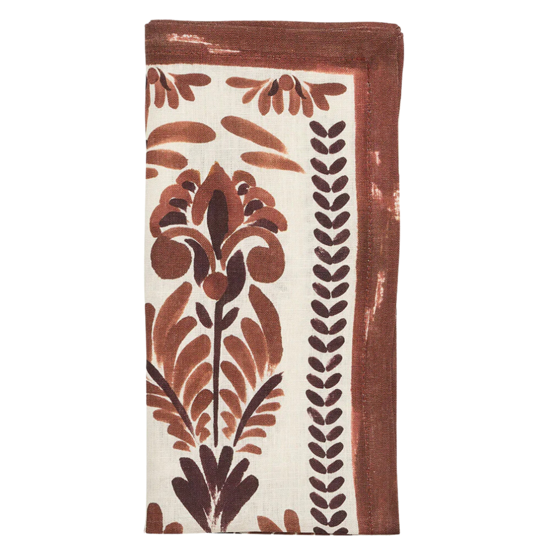 KIM SEYBERT Botonic Ivory And Brown Napkin