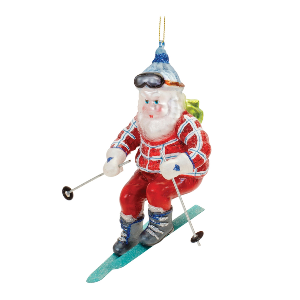 MELROSE SANTA ON SKIS ORNAMENT