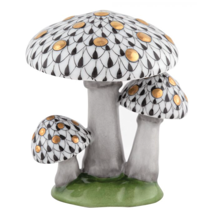 HEREND Mushroom Trio BLACK