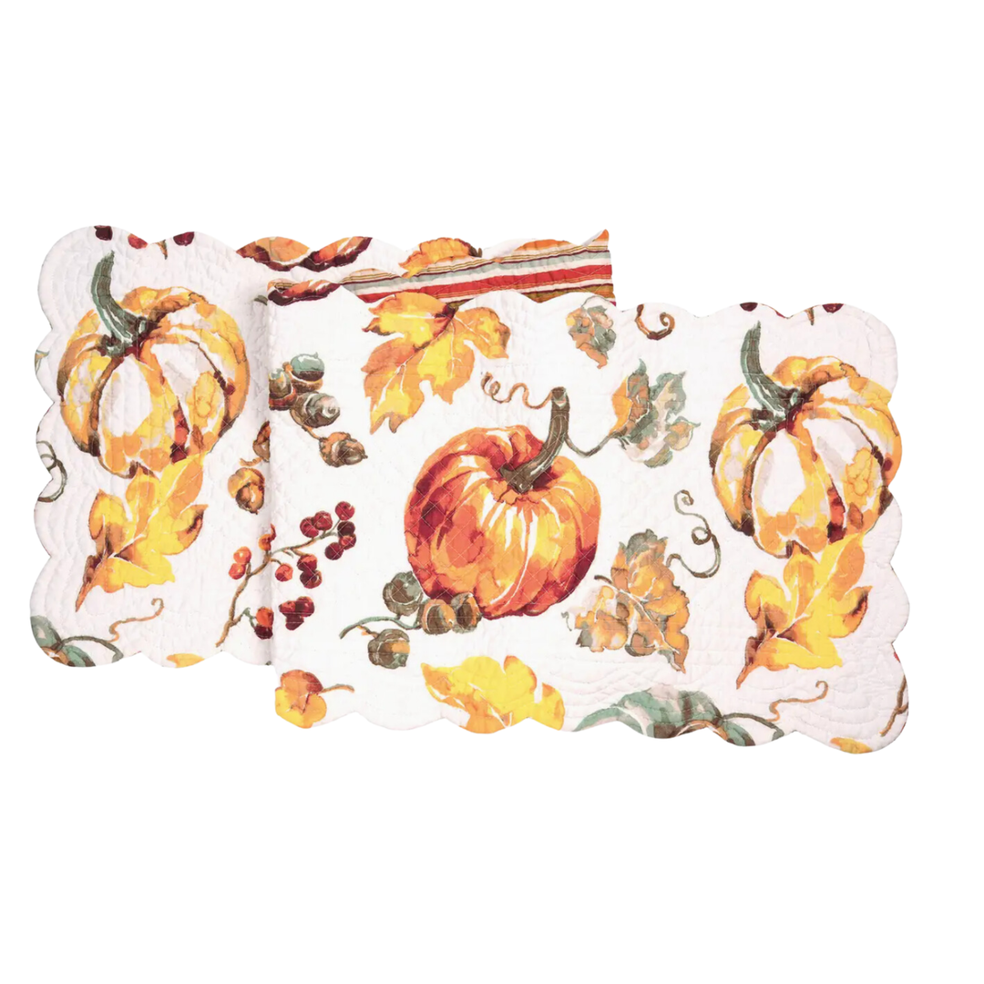 C&F HOME Fall Harvest Watercolor Pumpkin Table Runner