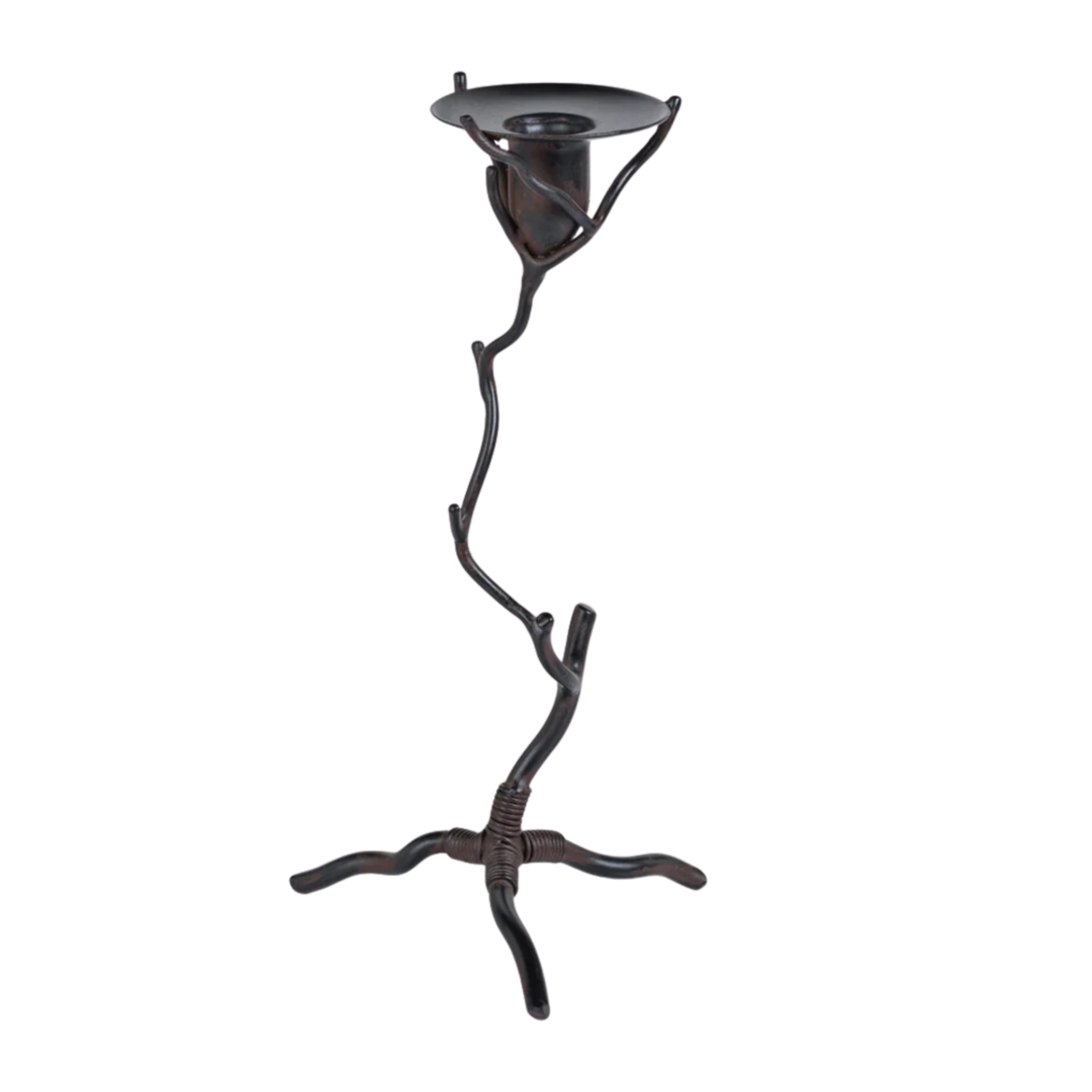 ZODAX Twig Design Wrought Medium Short Candle Holder