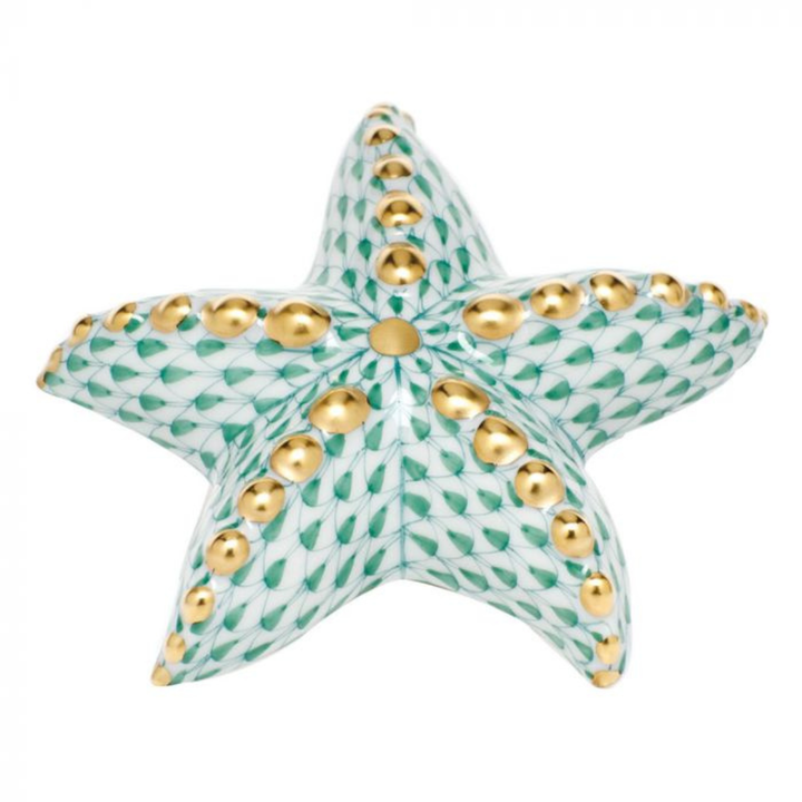 HEREND PUFFY STARFISH GREEN