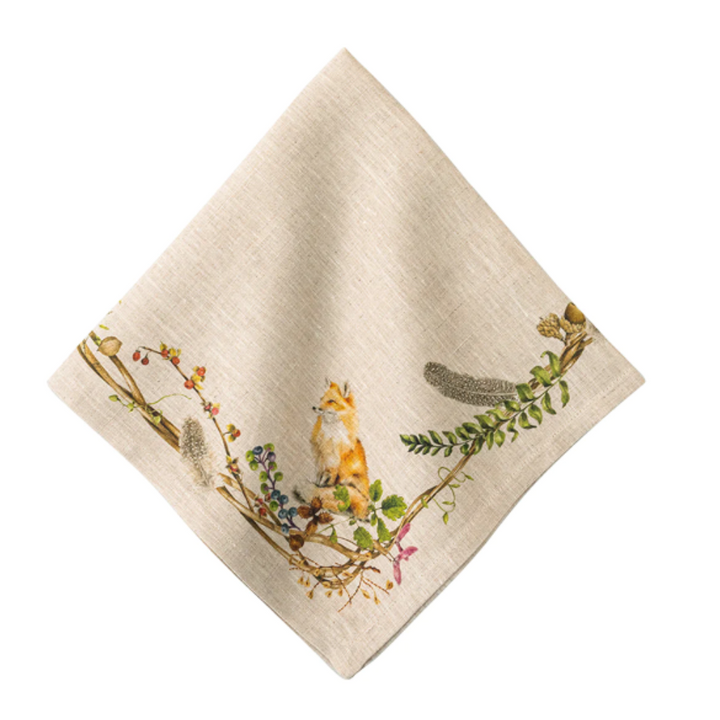 JULISKA Forest Walk Cafe Au Lait Napkin With Animals