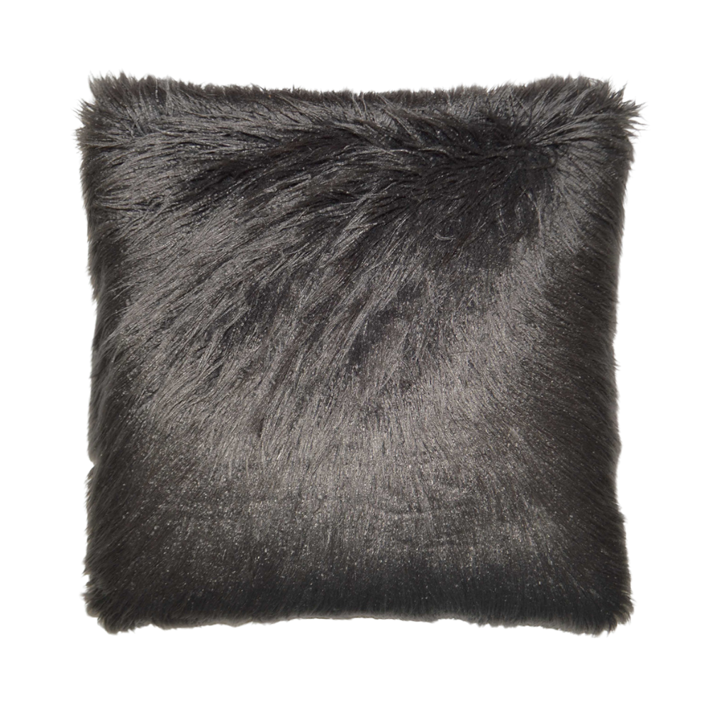 DV KAP HOME LLAMA FUR DOWN CHARCOAL PILLOW