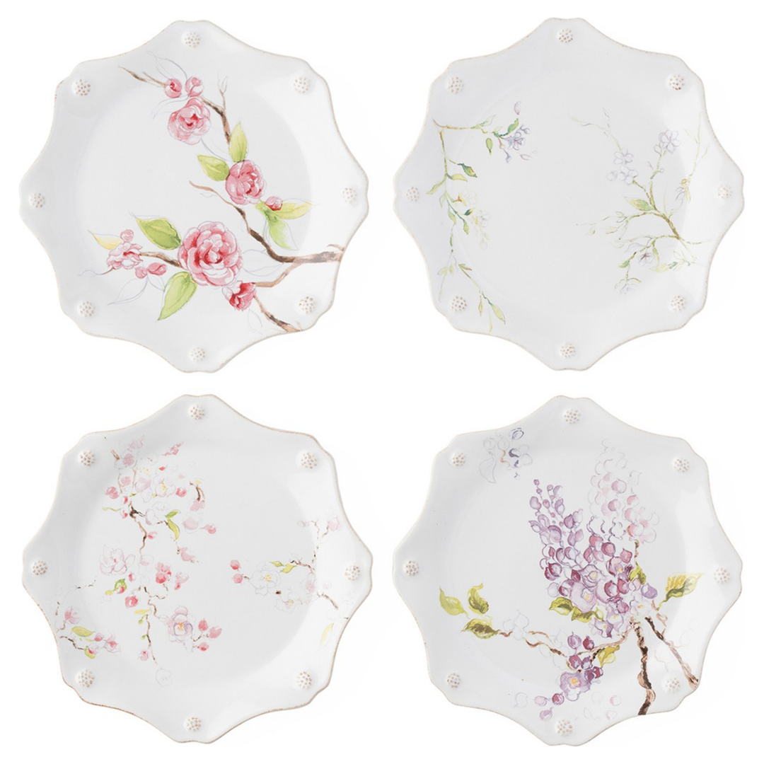 JULISKA BERRY AND THREAD FLORAL SKETCH SALAD/DESSERT PLATE