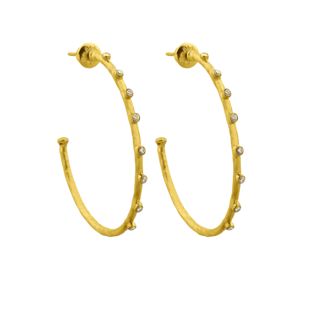 LIKA BEHAR 24K YELLOW GOLD HOOP EARRING