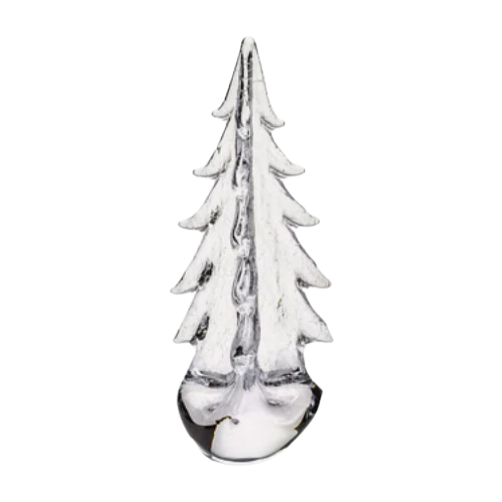 SIMON PEARCE Evergreen 12" Crackle Glass Tree