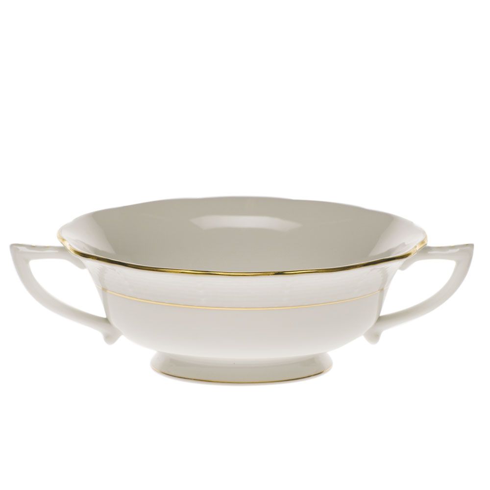 HEREND Golden Edge Cream Soup Cup