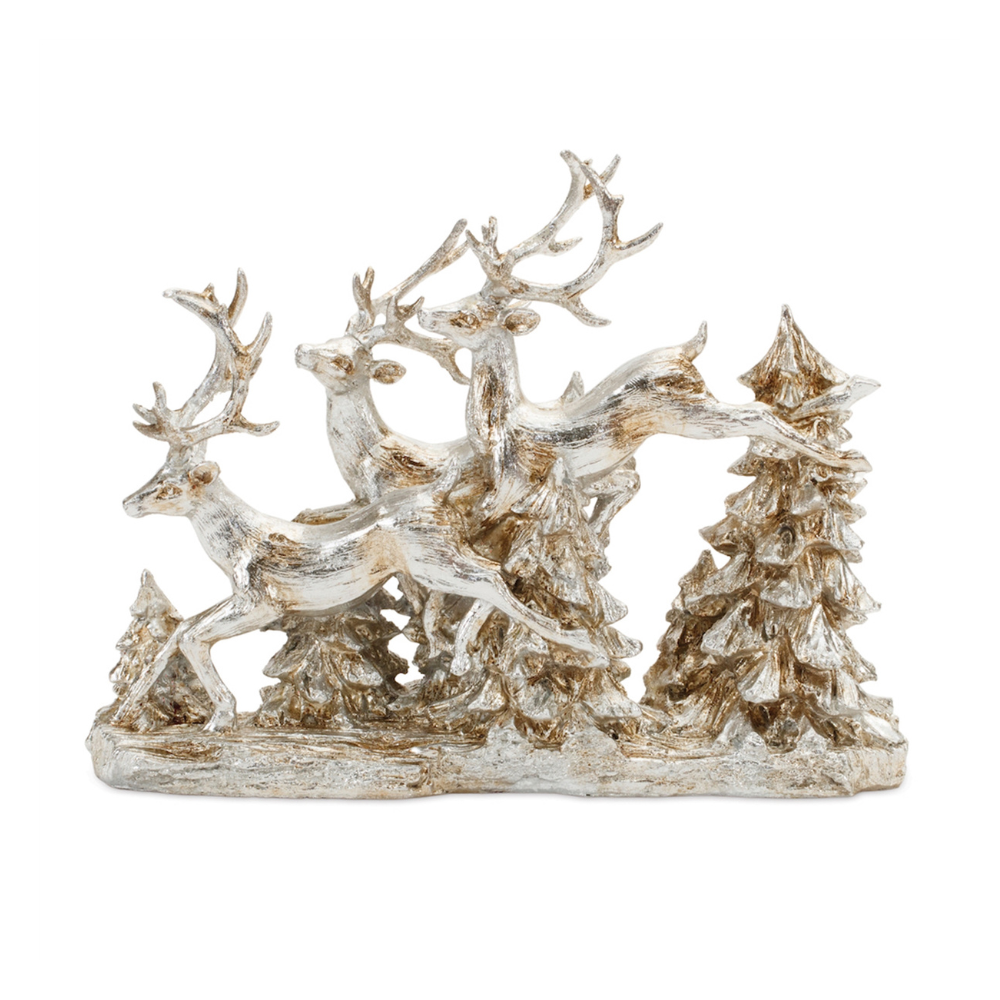 MELROSE RESIN DEER WITH TREES