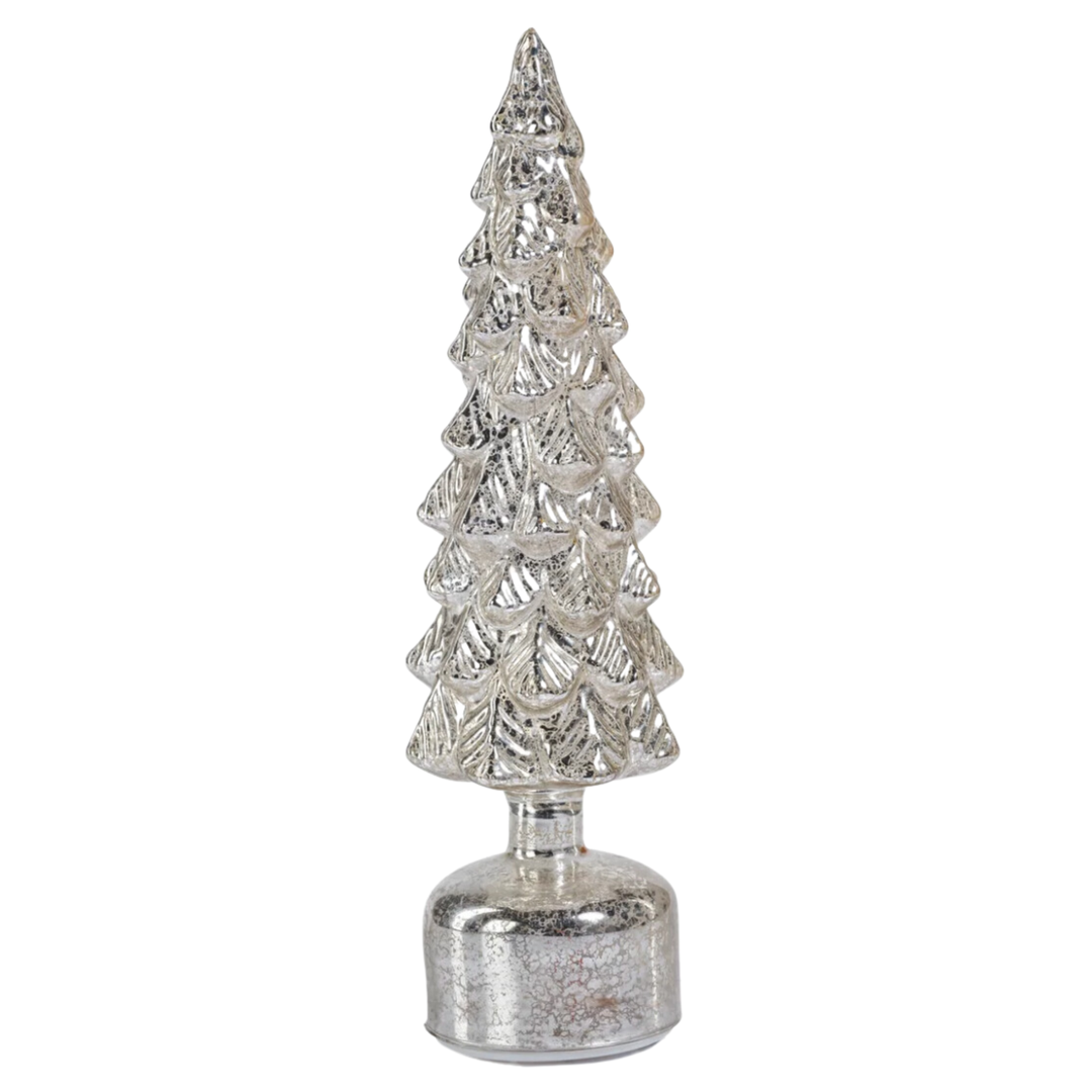 ZODAX Mountain Pine Tall Rotating LED Antique Silver