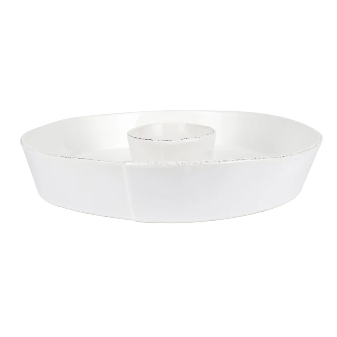 VIETRI Melamine Lastra White Chip And Dip