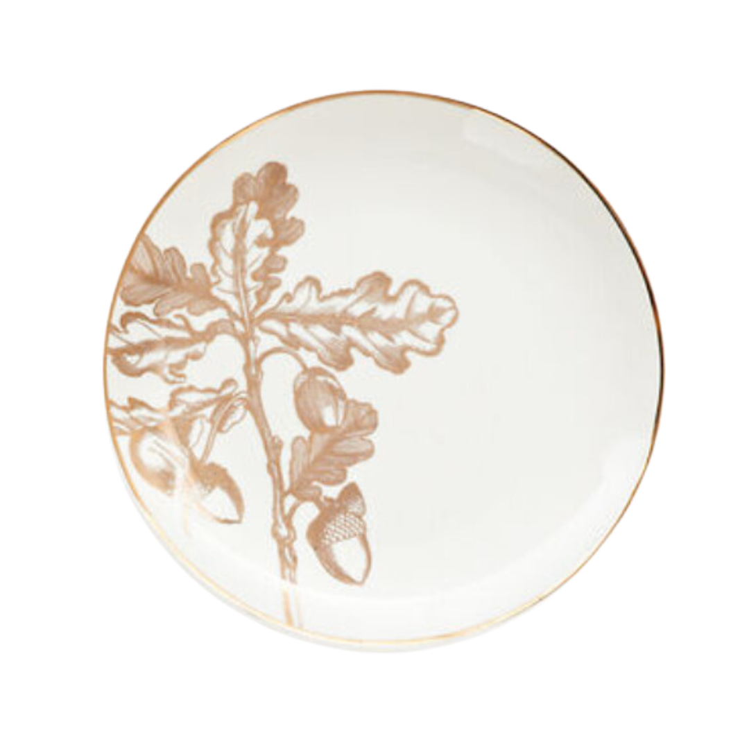 180 DEGREES Gold Oak Leaf Plate