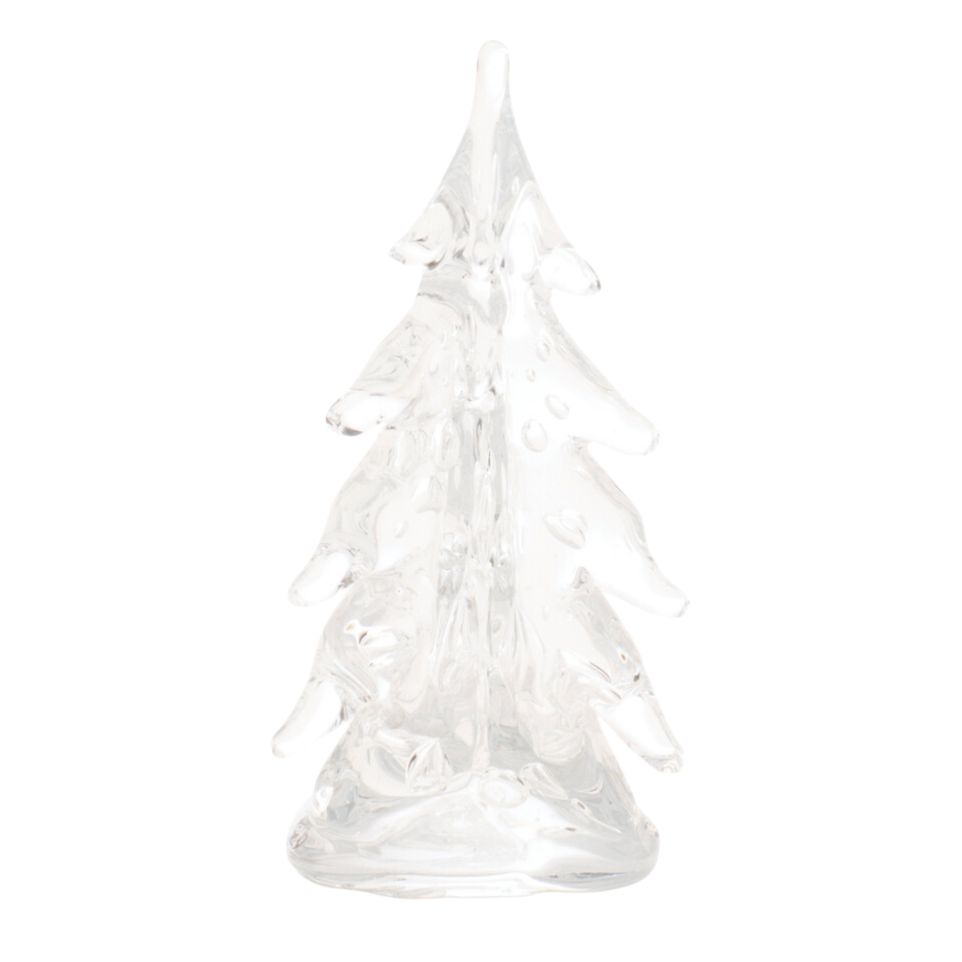 MELROSE Clear Glass Snowcovered Tree