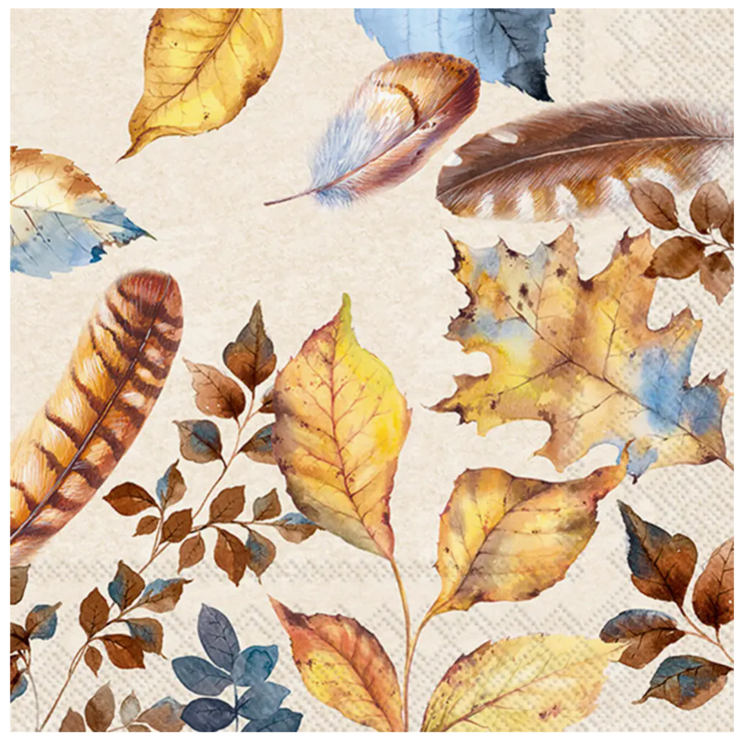 BOSTON INTERNATIONAL Colorful Fall Leaves Paper Guest Towels