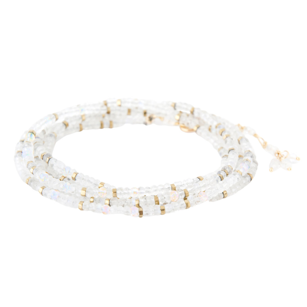 ANNE SPORTUN 18K YELLOW GOLD WRAP MOONSTONE CONFETTI BRACELET OR NECKLACE