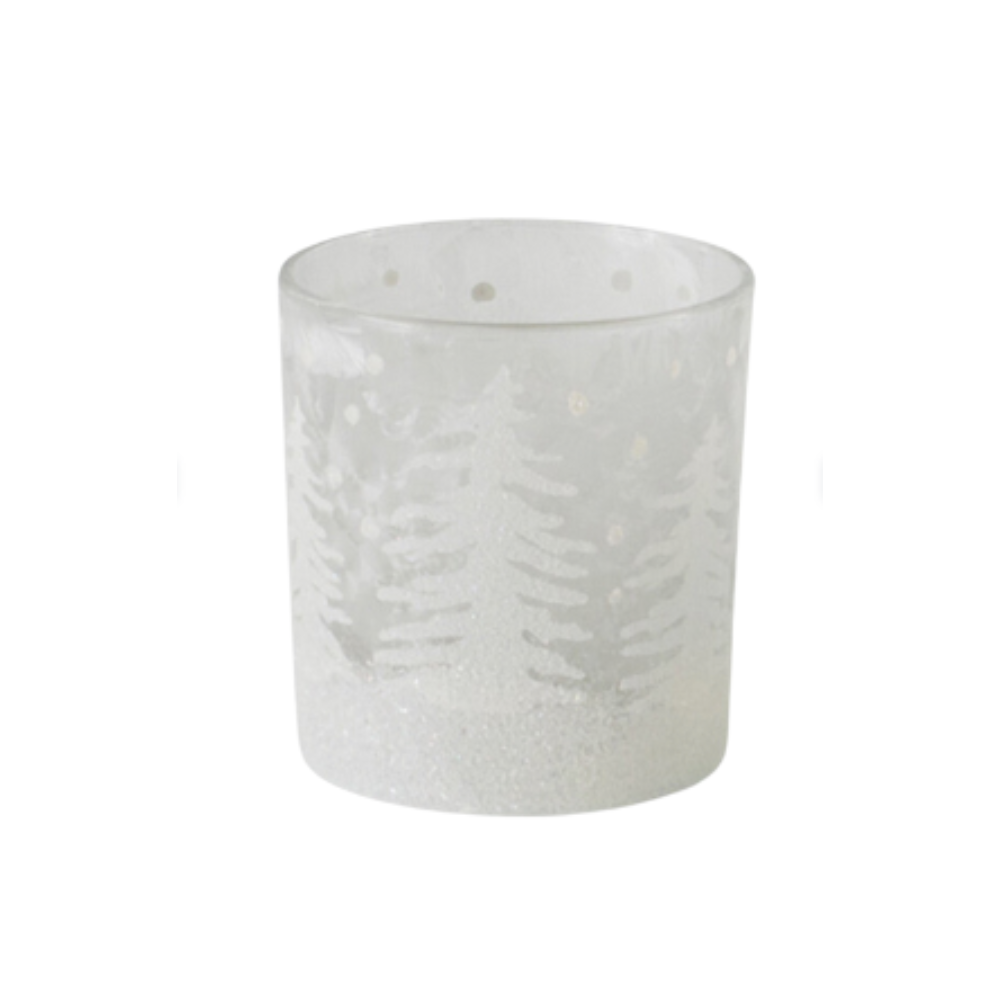 MELROSE GLASS CHRISTMAS TREE VOTIVE CANDLE HOLDER