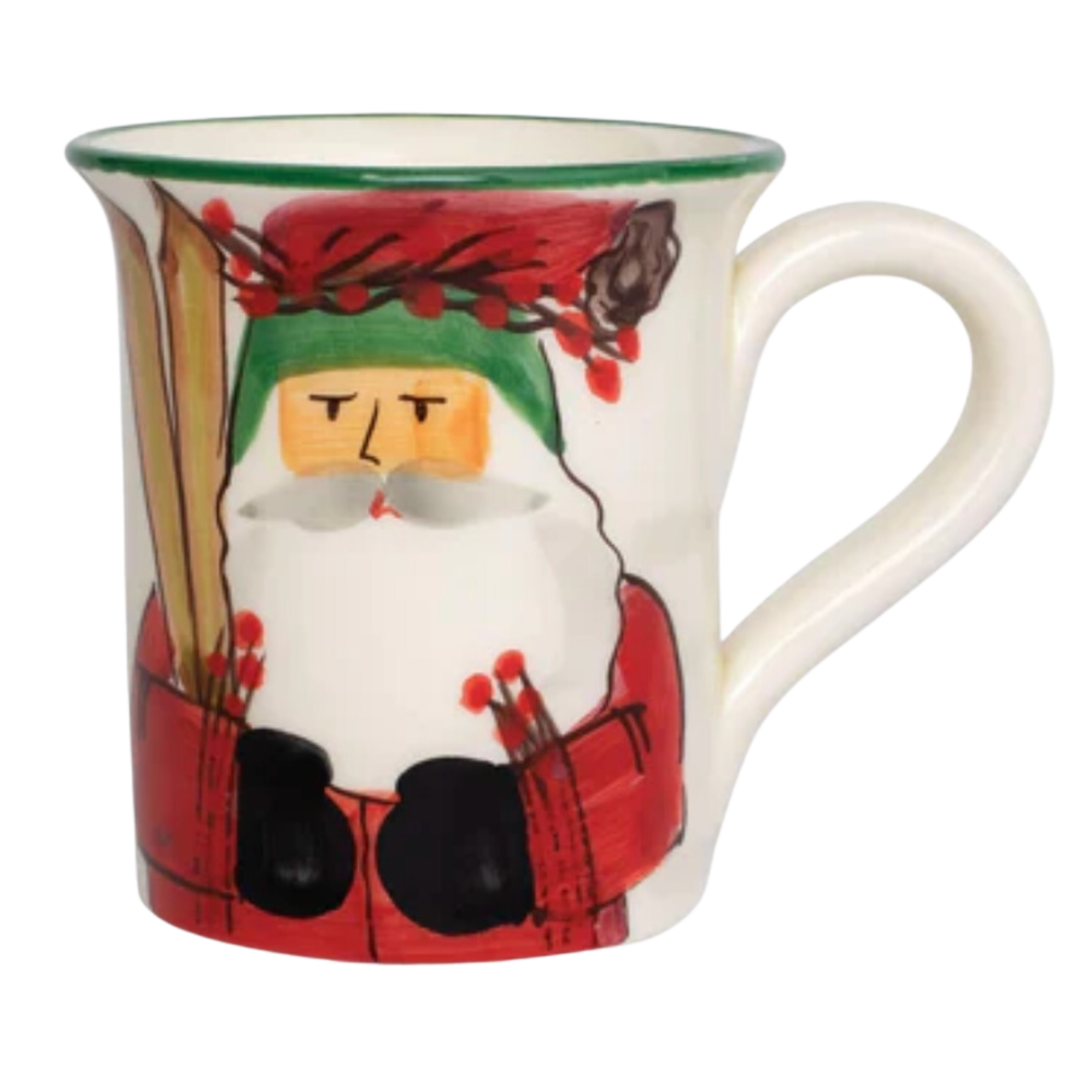 VIETRI Old St. Nick Mug - Skiing