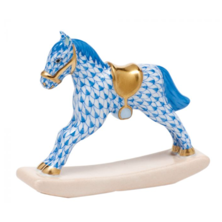 HEREND Rocking Horse BLUE