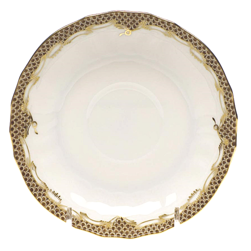 HEREND Fish Scale Brown Saucer