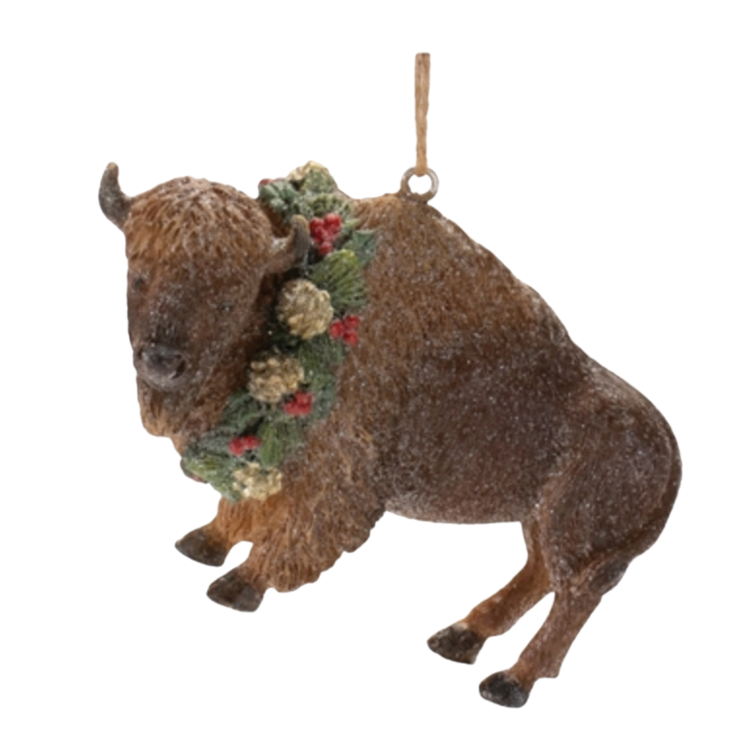 MELROSE Bison With Wreath Ornament