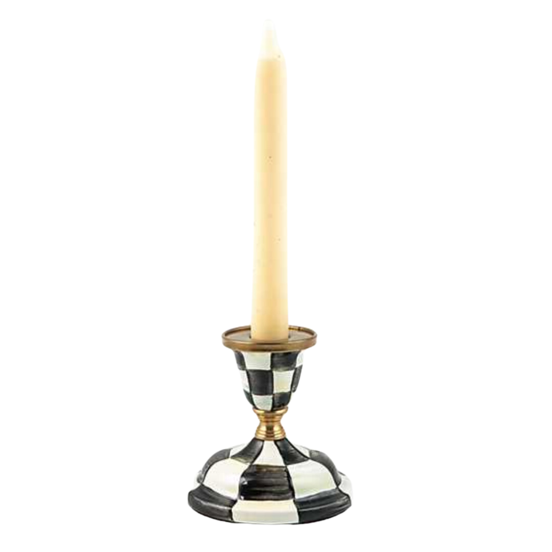 MACKENZIE CHILDS Courtly Check Short Candlestick