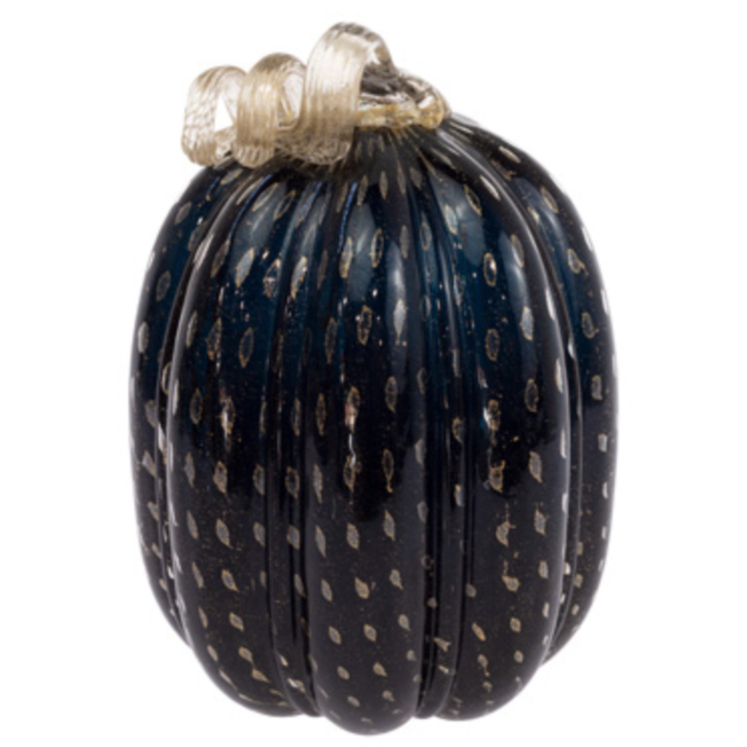 BOSTON INTERNATIONAL Black And Gold Glass Pumpkin