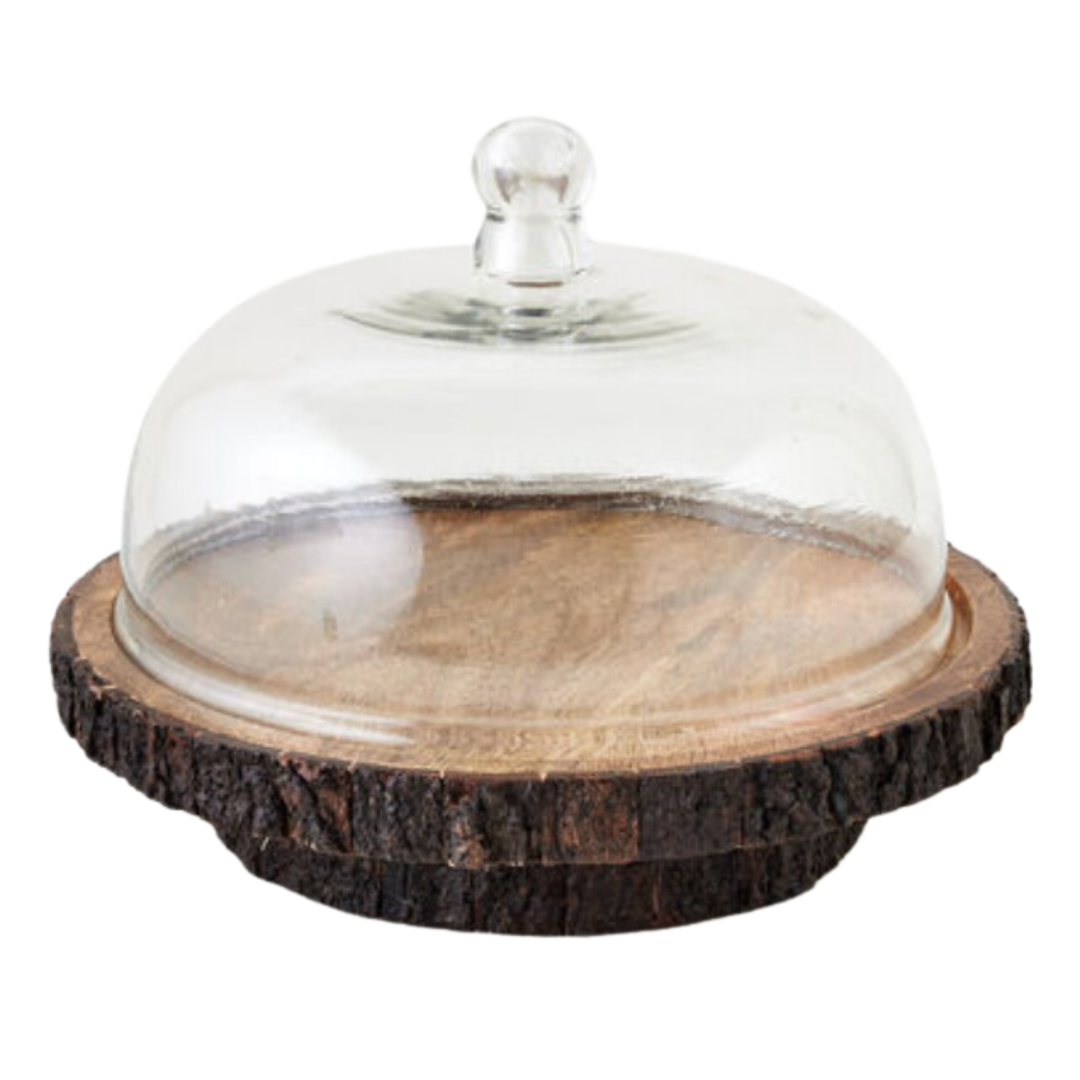 180 DEGREES Wood Base With Domed Glass Cover Serveware