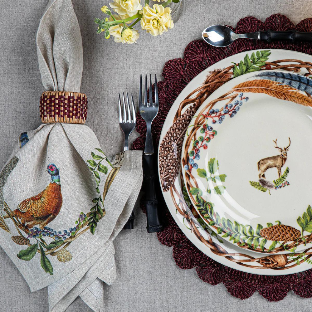 JULISKA MACRAMAE CRANBERRY PLACEMAT