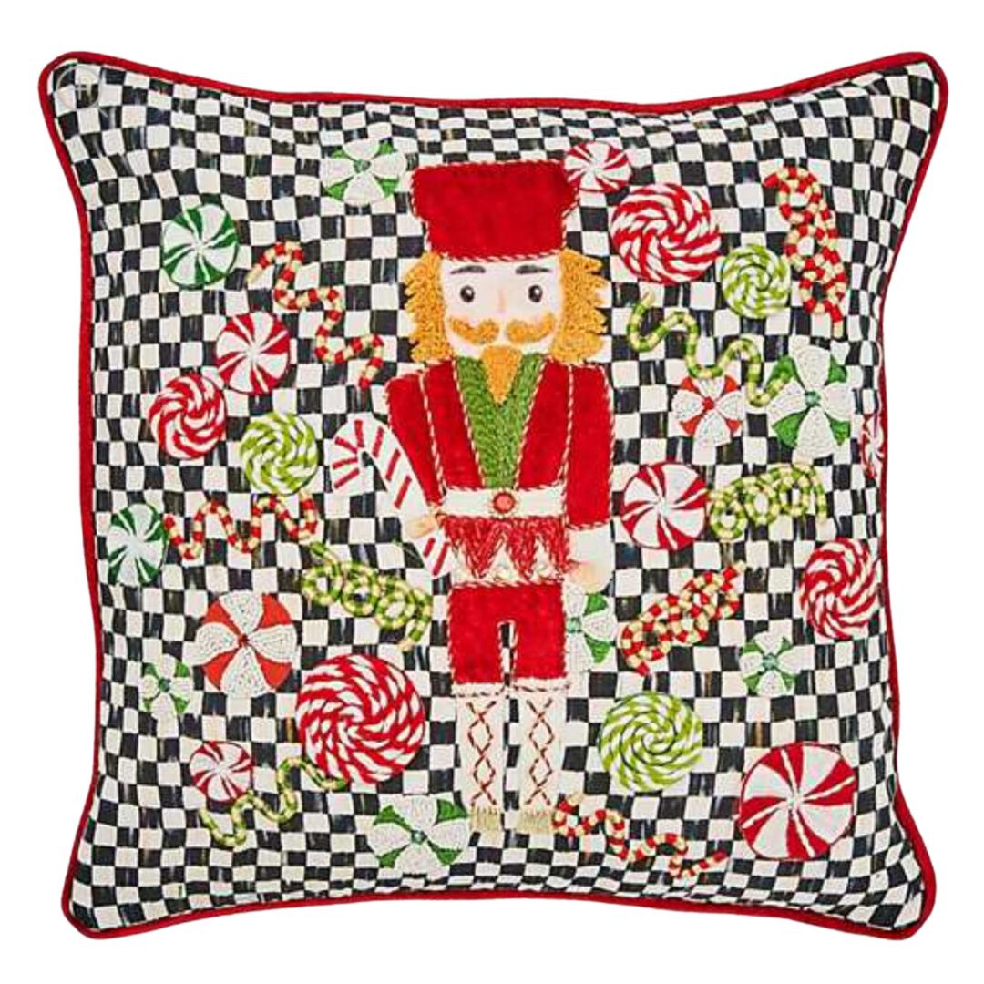 MACKENZIE CHILDS MACKENZIE CHILDS COURTLY CHECK NUTCRACKER THROW PILLOW