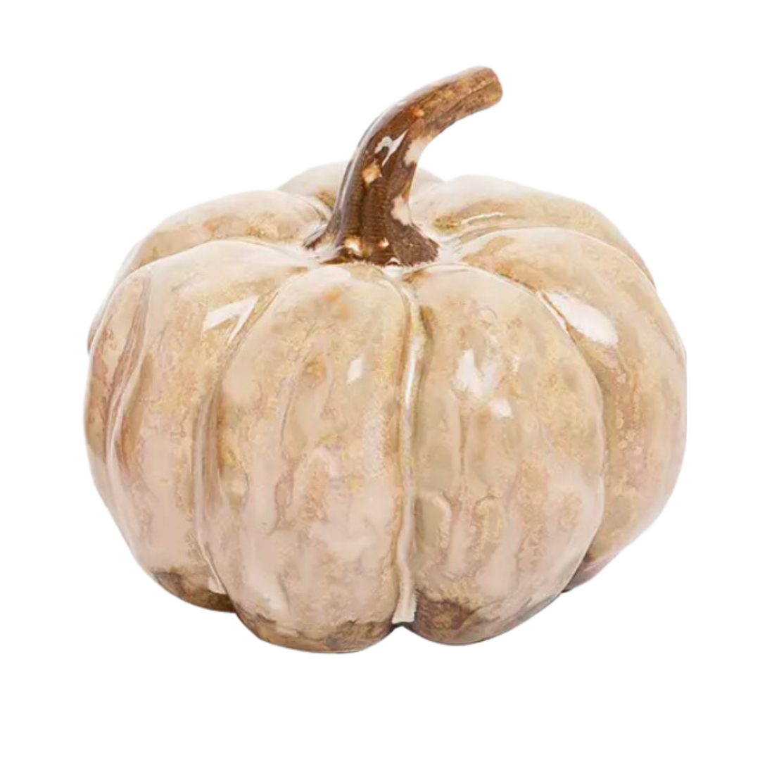 C&F HOME Fall Harvest Art Glaze Pumpkin Figurine - White