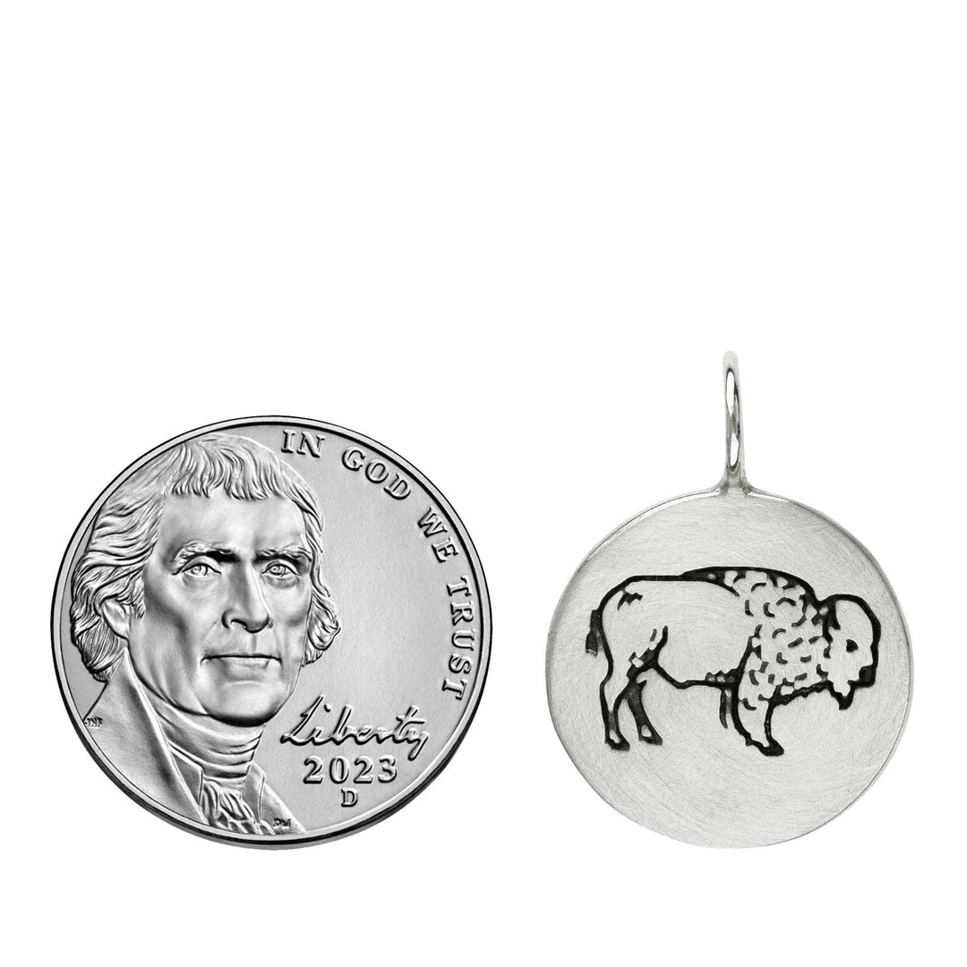 HEATHER B. MOORE STERLING SILVER ROUND BISON CHARM