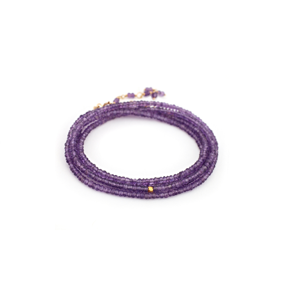 ANNE SPORTUN 18K YELLOW GOLD AMETHYST WRAP BRACELET OR NECKLACE