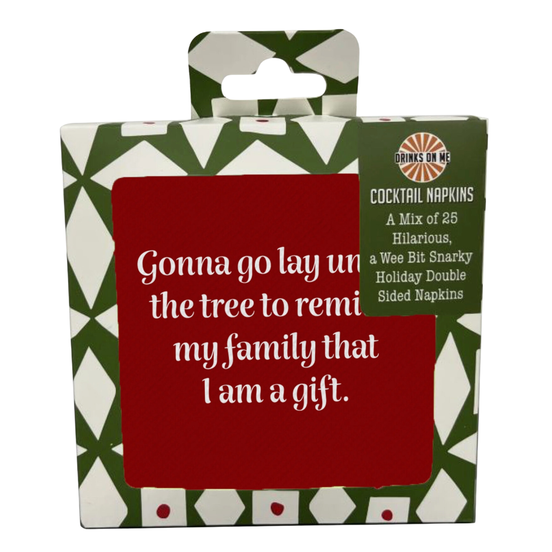 DRINKS ON ME Christmas Party Paper Napkins In A Box