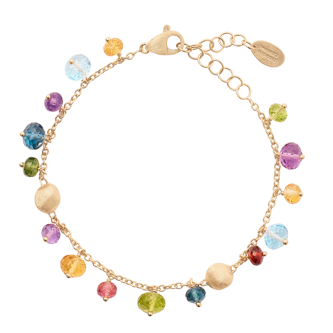 MARCO BICEGO Africa 18K Yellow Gold Single-Strand Mixed Gemstone Bracelet Default Title