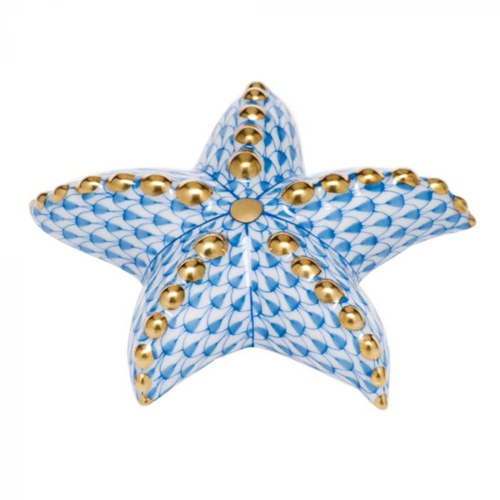 HEREND PUFFY STARFISH BLUE