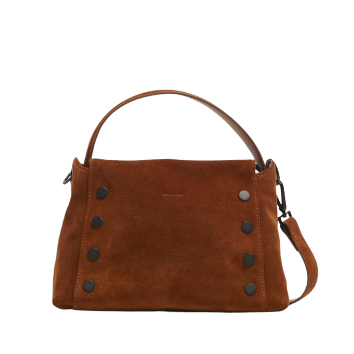 HAMMITT Bryant Medium Handbag - Mahogany Suede/Bronze MAHOGANY SUEDE/BRONZE