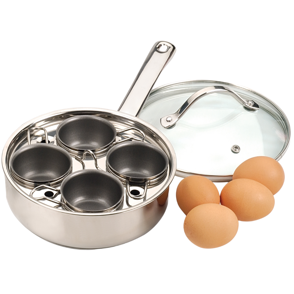 RSVP 4 Egg Poacher Set For Induction