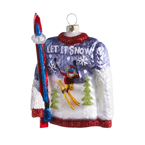 RAZ IMPORTS LET IT SNOW SWEATER ORNAMENT