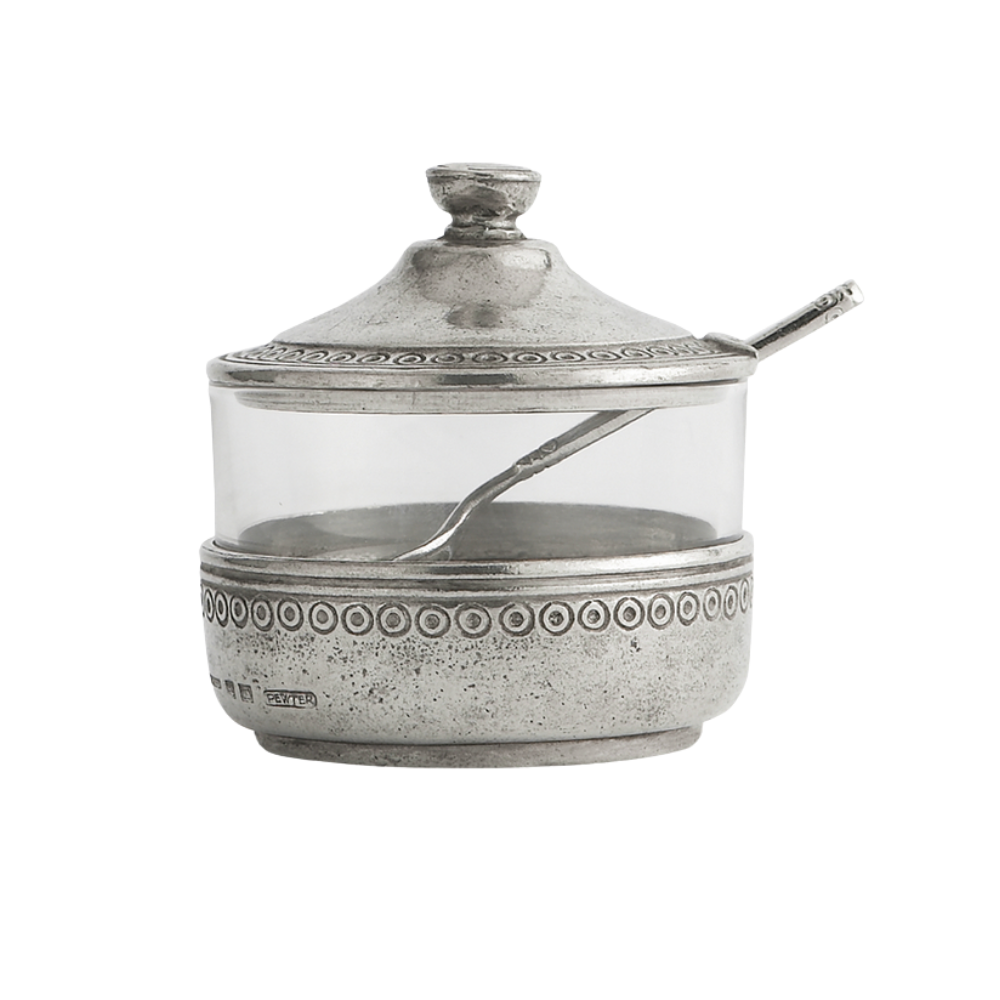 ARTE ITALICA ANNA CAFFE SUGAR BOWL AND SPOON