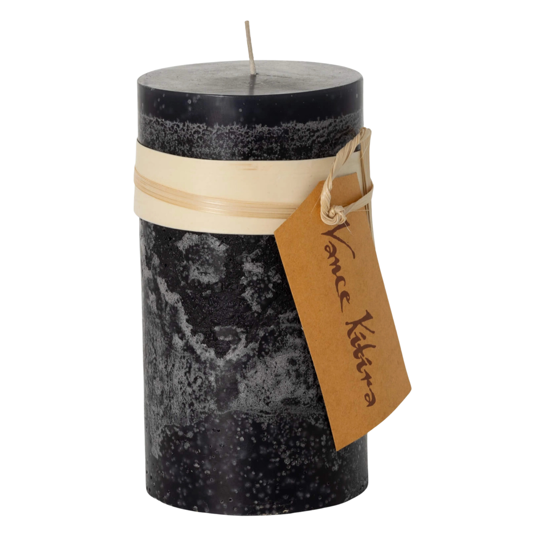 SULLIVANS Distressed Black Short Pillar Candle