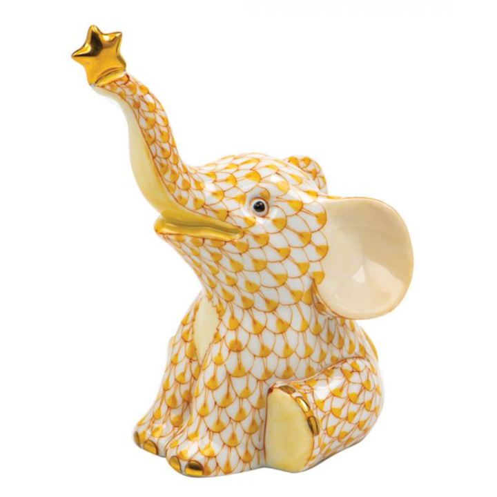 HEREND Reach For The Stars Elephant BUTTERSCOTCH