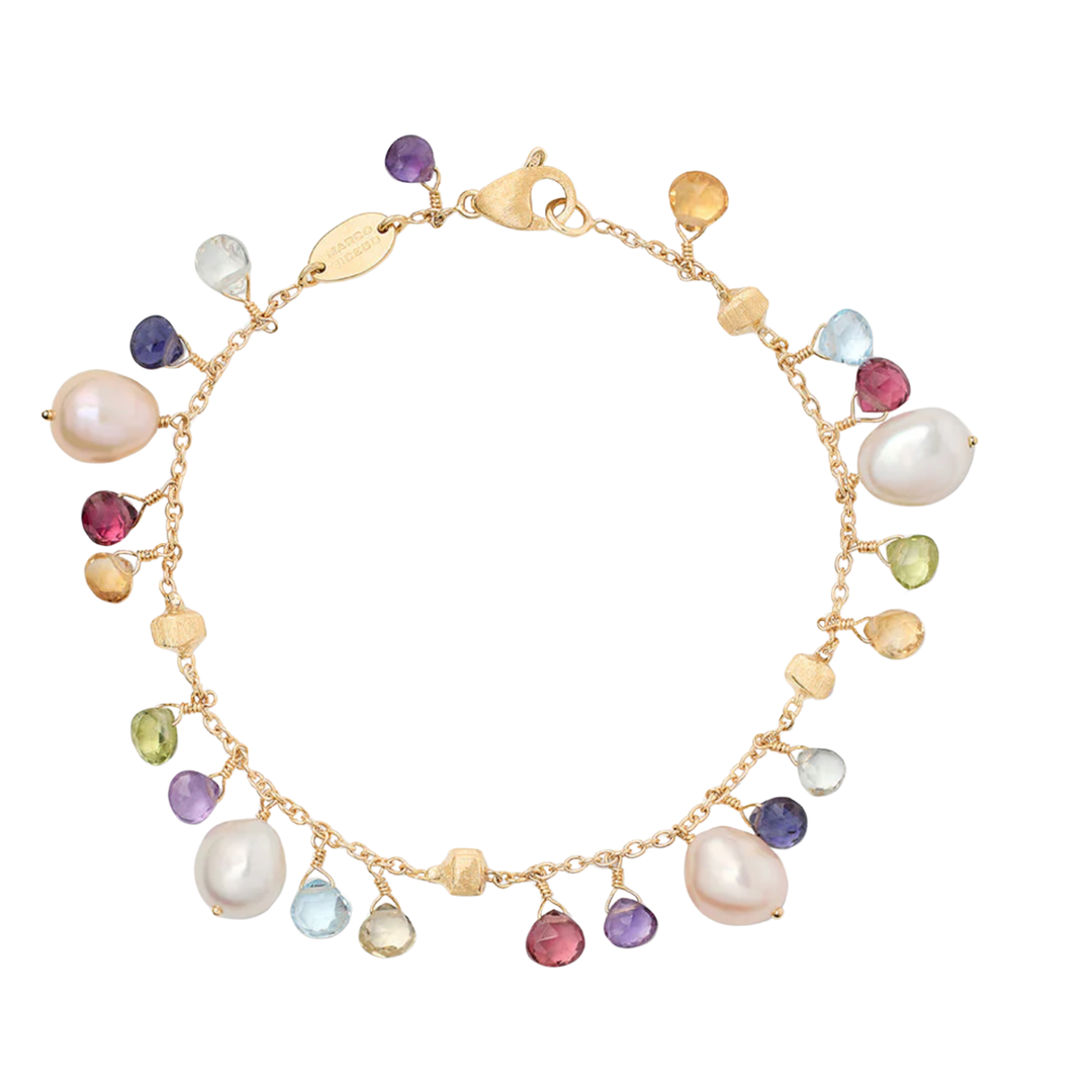 MARCO BICEGO Paradise 18K Yellow Gold Single-Strand Gemstone Bracelet With Freshwater Pearls Default Title